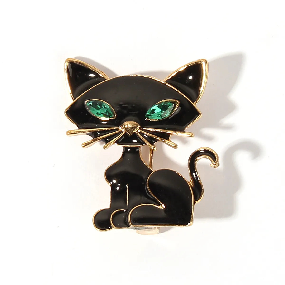 Fashion Cat Alloy Enamel Inlay Rhinestones Women'S Brooches