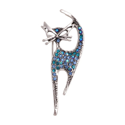 Fashion Cat Alloy Inlay Rhinestones Women'S Brooches