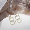 Fashion Cat Alloy Plating Hollow Out Inlay Zircon Women'S Drop Earrings 1 Pair