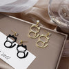 Fashion Cat Alloy Plating Hollow Out Inlay Zircon Women'S Drop Earrings 1 Pair