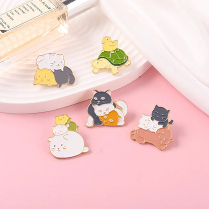 Fashion Cat Alloy Plating Unisex Brooches