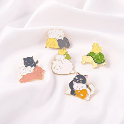 Fashion Cat Alloy Plating Unisex Brooches