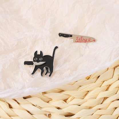 Fashion Cat Alloy Stoving Varnish Unisex Brooches