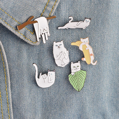 Fashion Cat Alloy Stoving Varnish Unisex Brooches