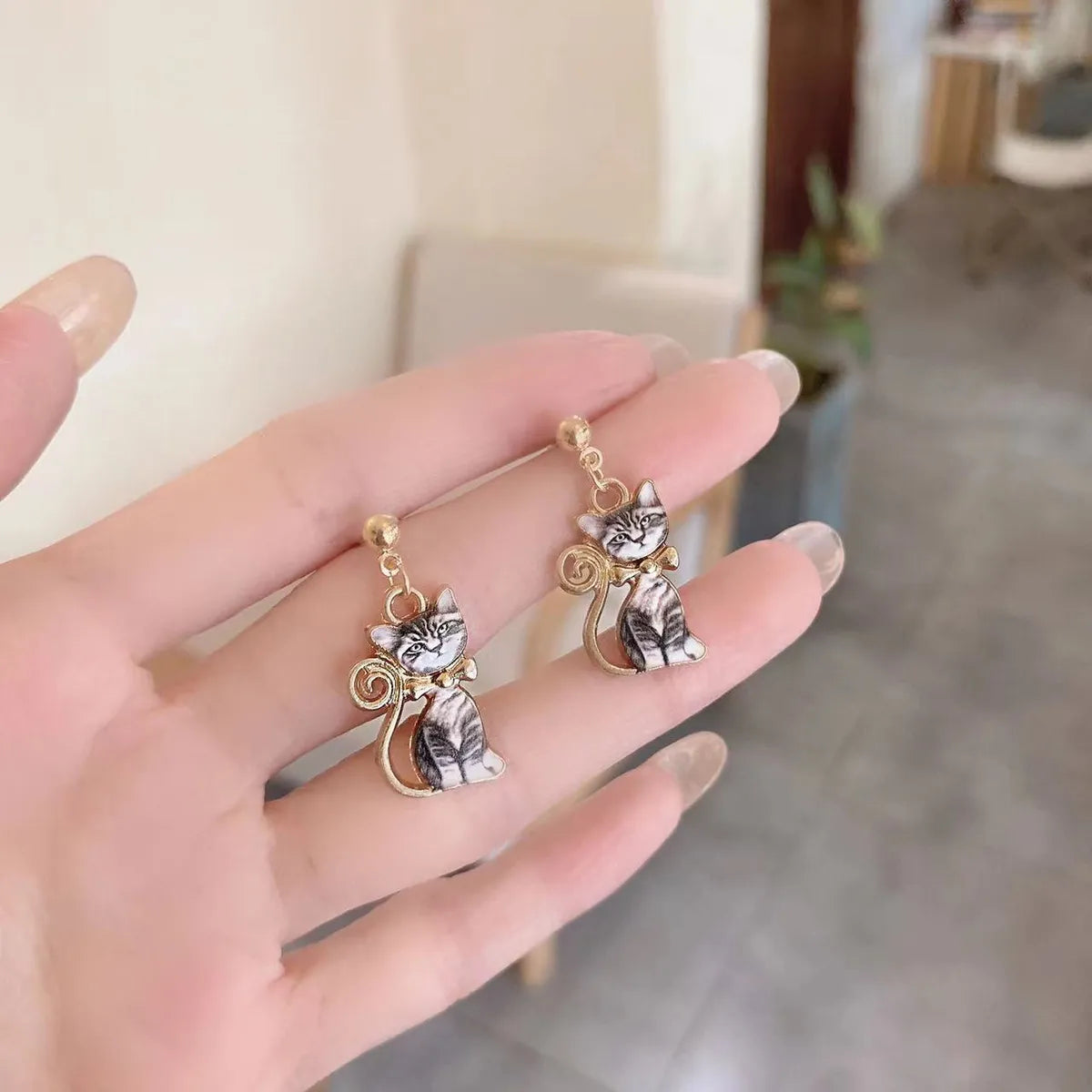 Fashion Cat Alloy Women'S Drop Earrings 1 Pair