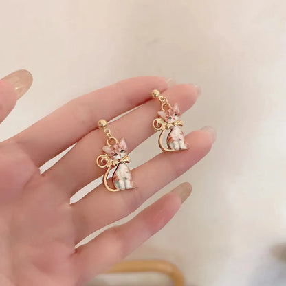 Fashion Cat Alloy Women'S Drop Earrings 1 Pair