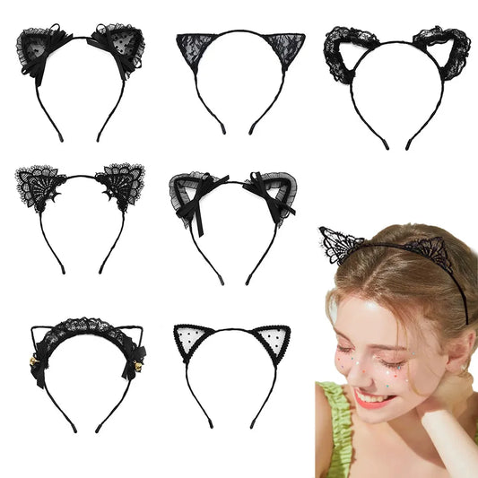 Fashion Cat Ears Lace Handmade Hair Band 1 Piece