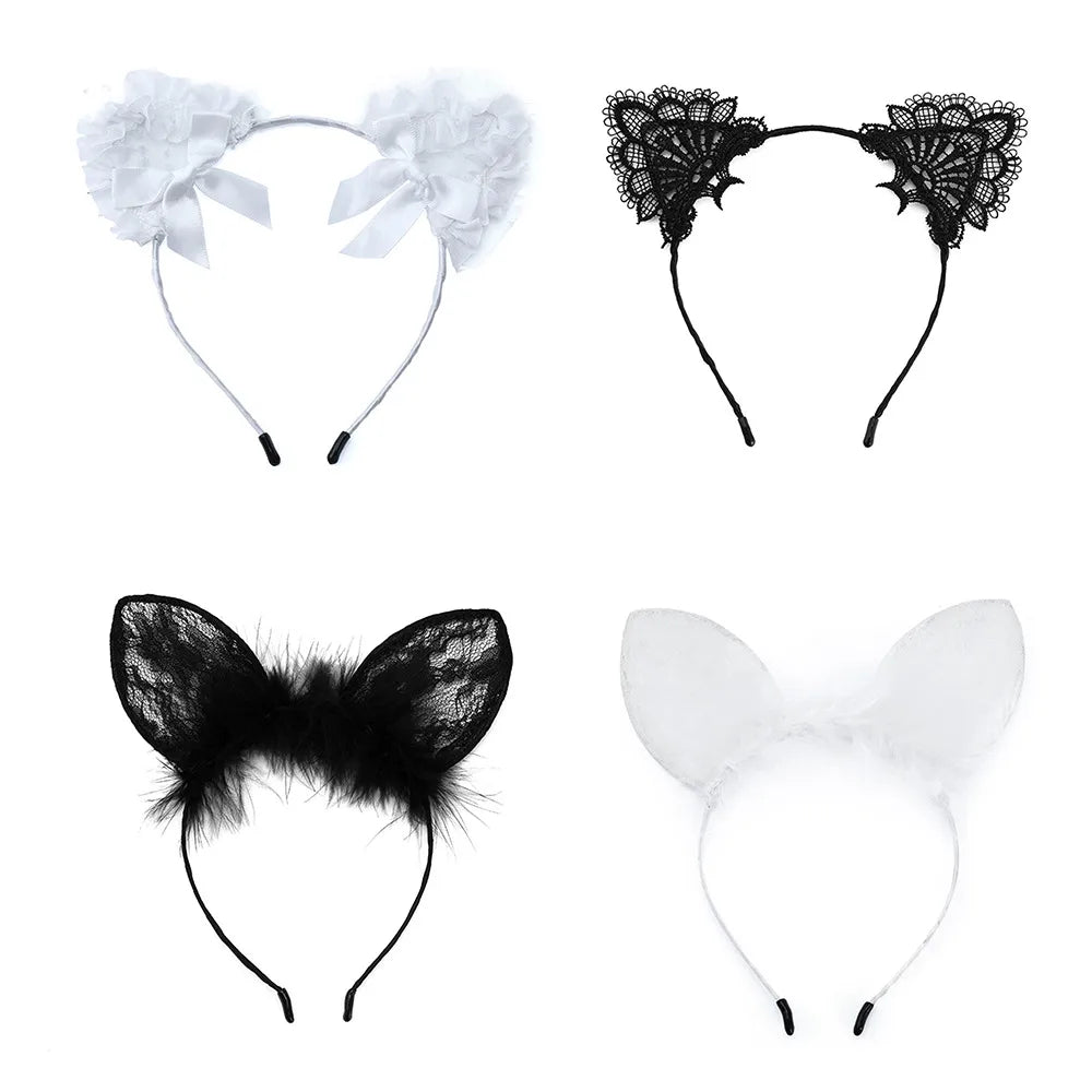 Fashion Cat Ears Lace Handmade Hair Band 1 Piece