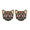 Fashion Cat Metal Inlay Rhinestones Women'S Earrings 1 Pair