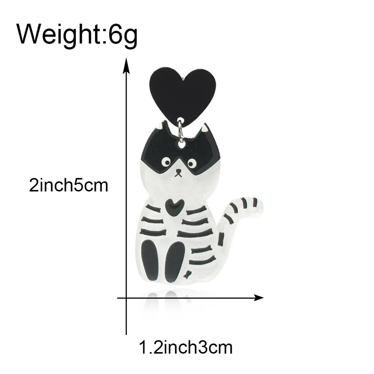 1 Pair Fashion Cat Plastic Drop Earrings