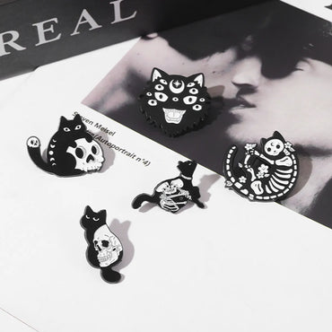 Fashion Cat Skull Alloy Plating Unisex Brooches