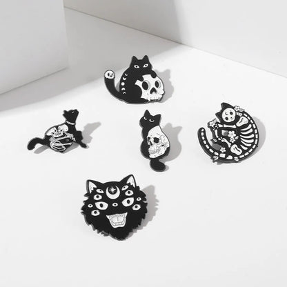 Fashion Cat Skull Alloy Plating Unisex Brooches