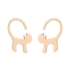 1 Pair Fashion Cat 304 Stainless Steel 18K Gold Plated Ear Studs