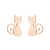 1 Pair Fashion Cat 304 Stainless Steel 18K Gold Plated Ear Studs