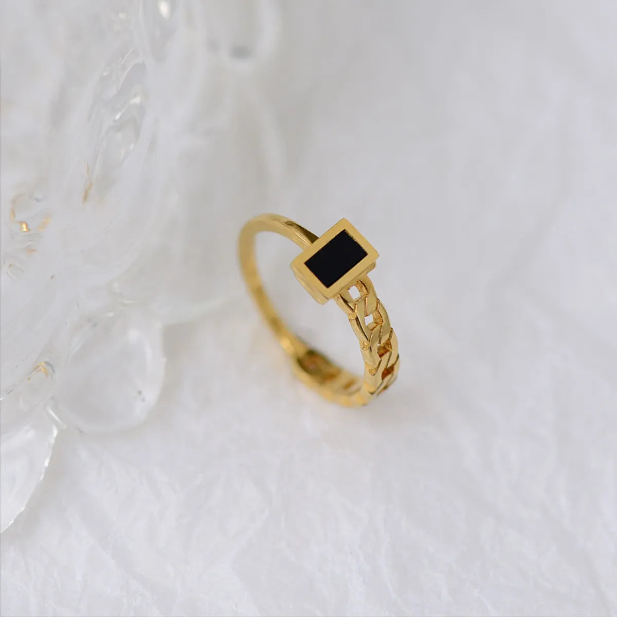 Fashion Chain Titanium Steel Gold Plated Rings 1 Piece