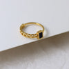 Fashion Chain Titanium Steel Gold Plated Rings 1 Piece