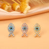 Fashion Cherry Flower Stainless Steel Copper Plating Inlay Zircon Ear Studs 1 Piece