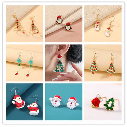 Fashion Christmas Hat Santa Claus Arylic Enamel Plating Women's Drop Earrings 1 Pair