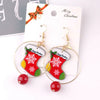 Fashion Christmas Hat Santa Claus Christmas Socks Alloy Beaded Women'S Drop Earrings 1 Pair