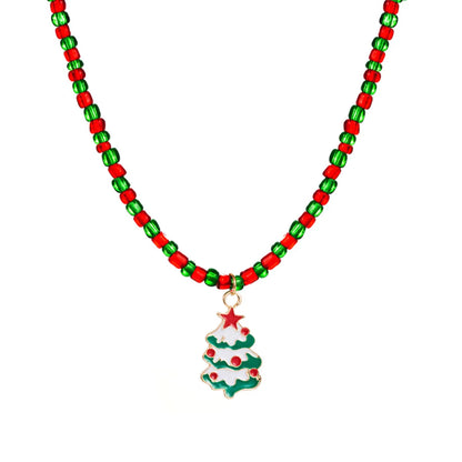 Fashion Christmas Tree Alloy Beaded Plating Women's Pendant Necklace