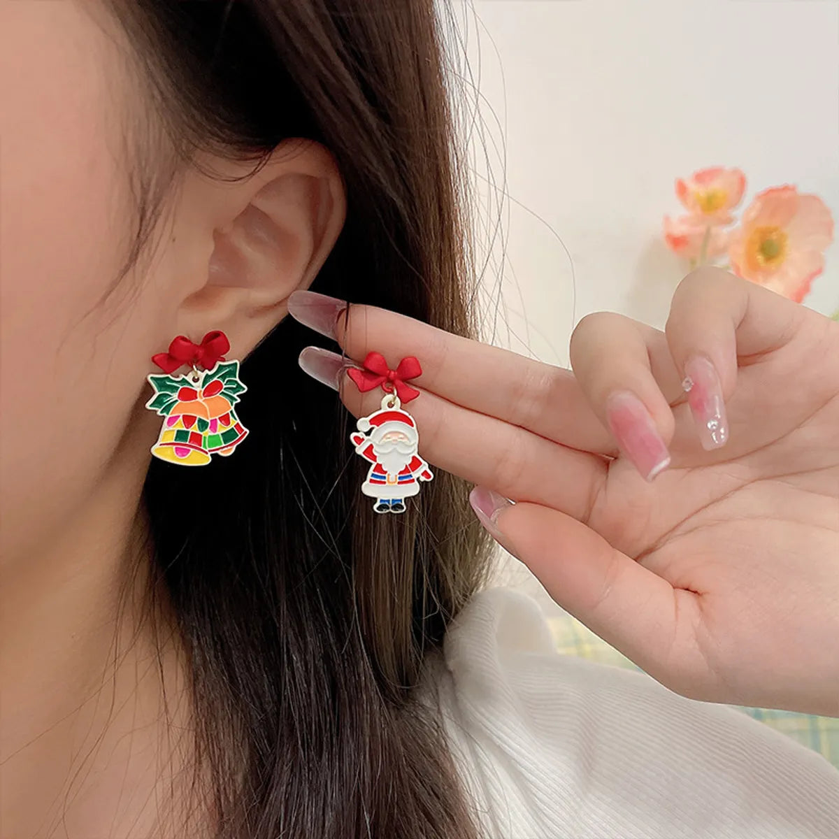 Fashion Christmas Tree Alloy Enamel Women's Drop Earrings 1 Pair