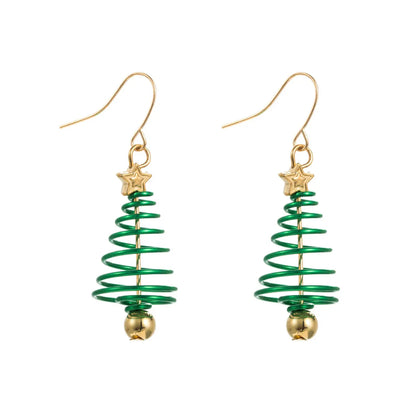 1 Pair Fashion Christmas Tree Enamel Alloy Drop Earrings