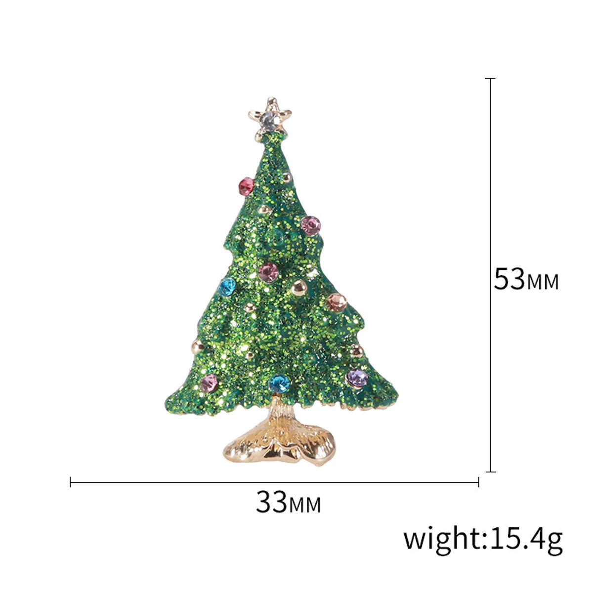 Fashion Christmas Tree Alloy Inlay Rhinestones Women'S Brooches