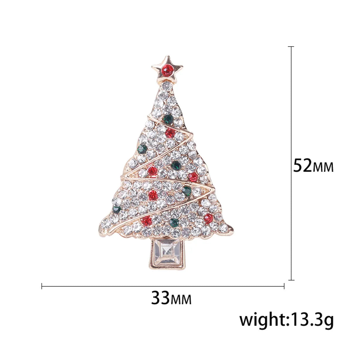 Fashion Christmas Tree Alloy Inlay Rhinestones Women'S Brooches