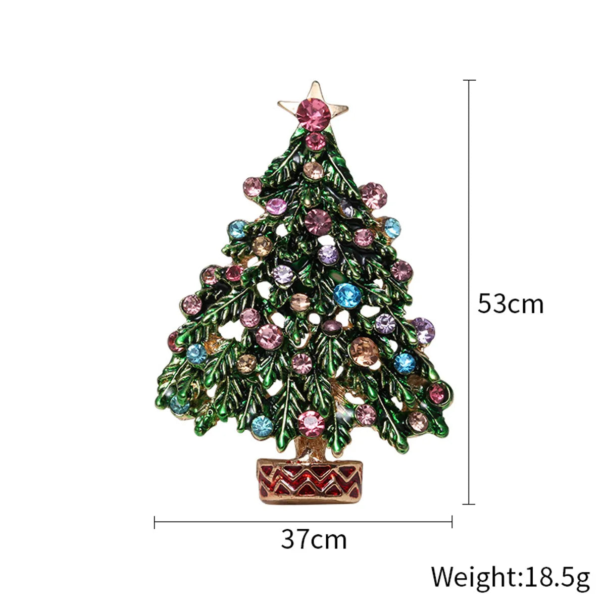 Fashion Christmas Tree Alloy Inlay Rhinestones Women'S Brooches