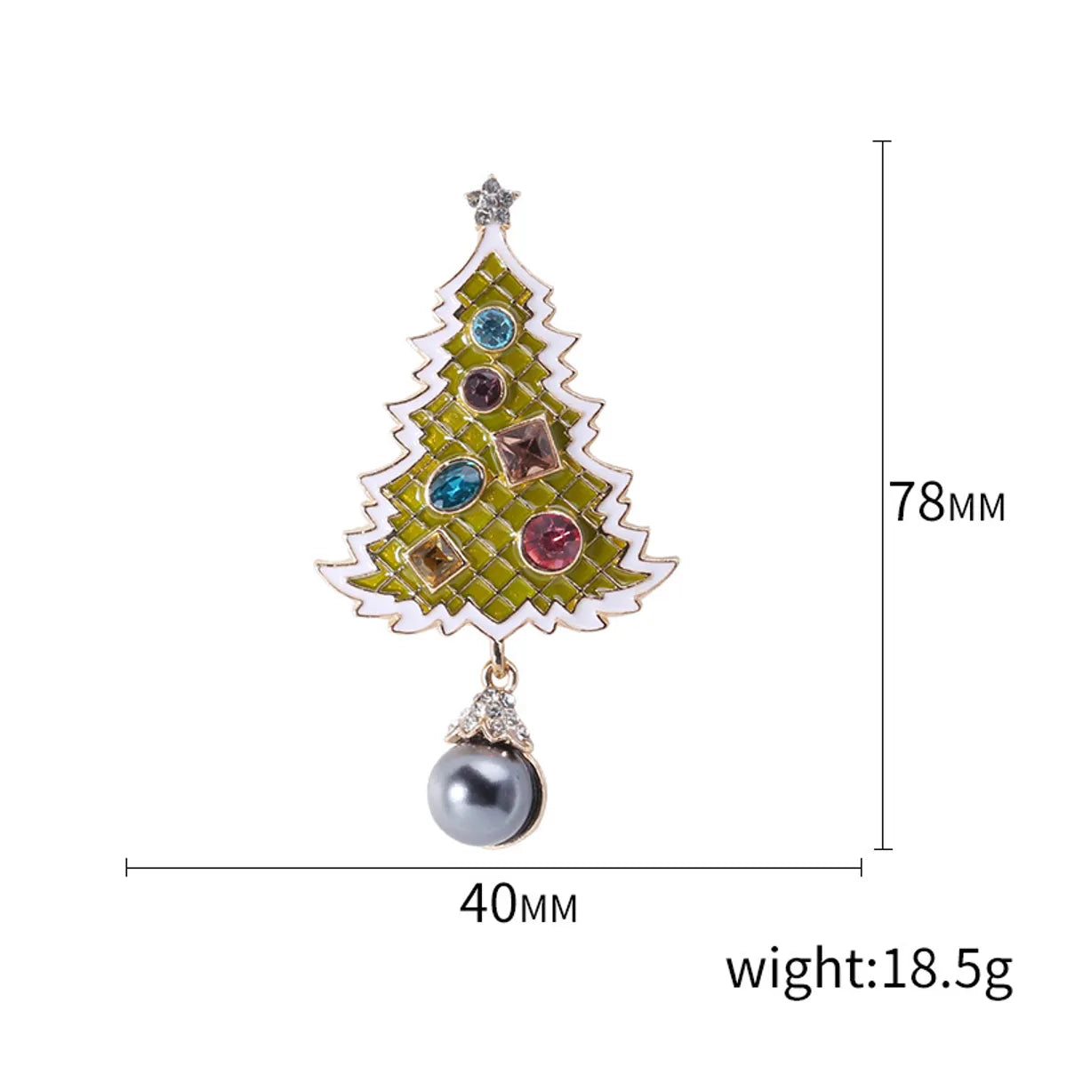 Fashion Christmas Tree Alloy Inlay Rhinestones Women'S Brooches