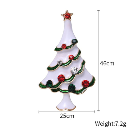 Fashion Christmas Tree Alloy Inlay Rhinestones Women'S Brooches