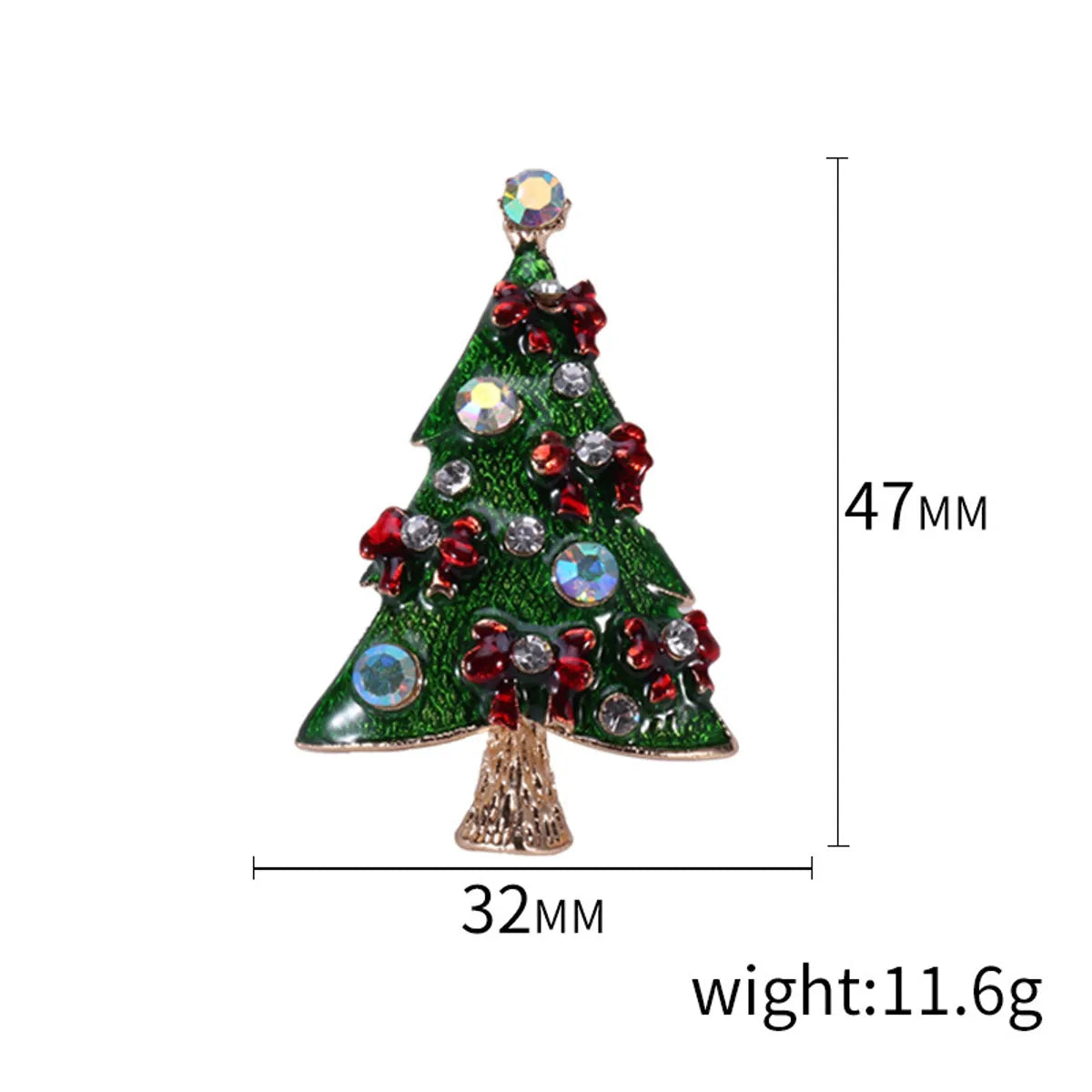 Fashion Christmas Tree Alloy Inlay Rhinestones Women'S Brooches