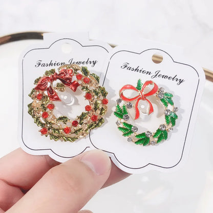 Fashion Christmas Tree Alloy Plating Artificial Rhinestones Women'S Brooches