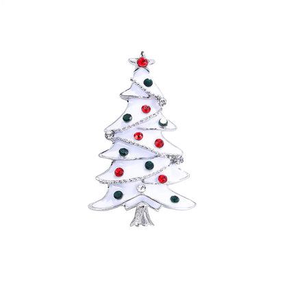 Fashion Christmas Tree Alloy Plating Rhinestones Women'S Brooches