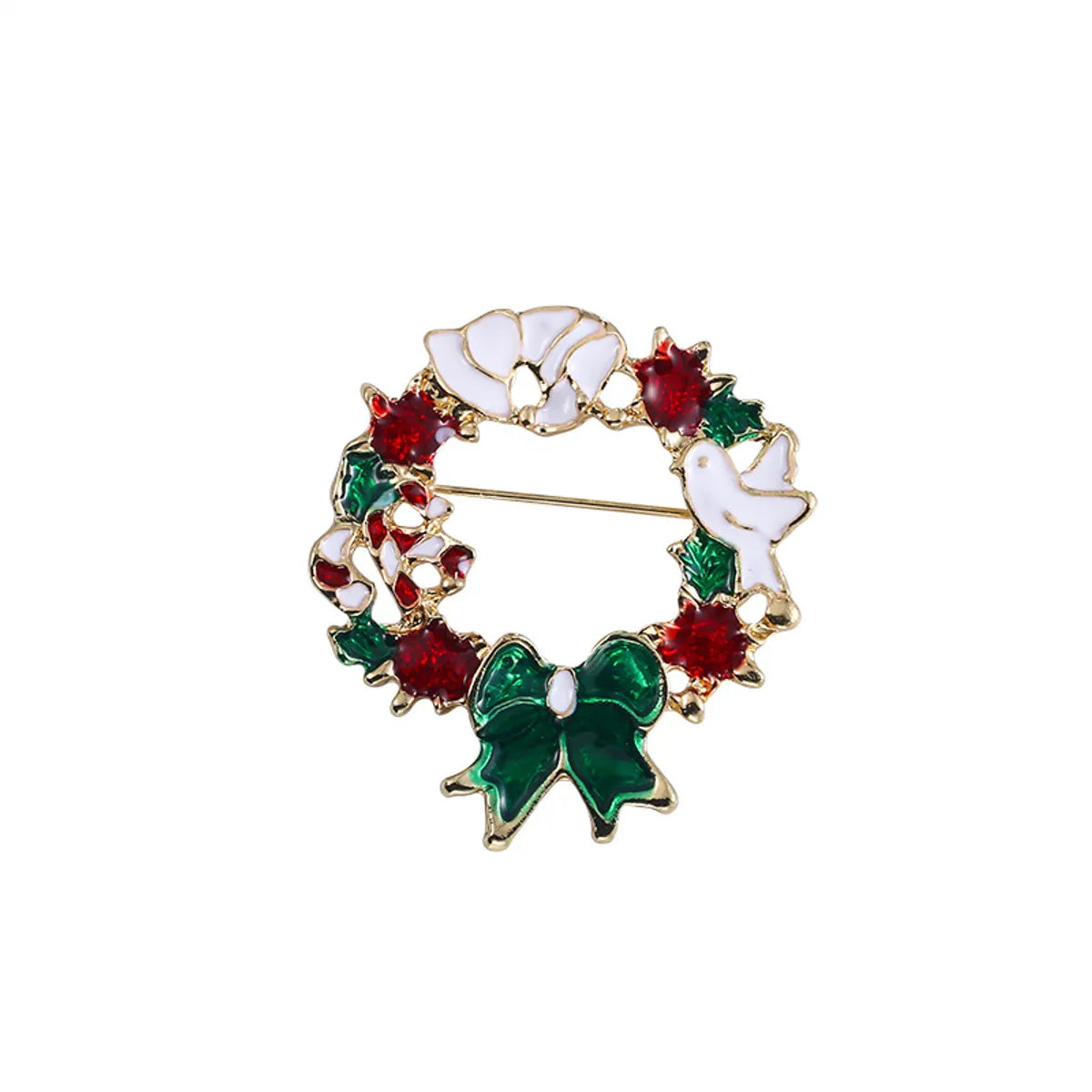 Fashion Christmas Tree Alloy Plating Rhinestones Women'S Brooches