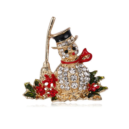 Fashion Christmas Tree Alloy Plating Rhinestones Women'S Brooches