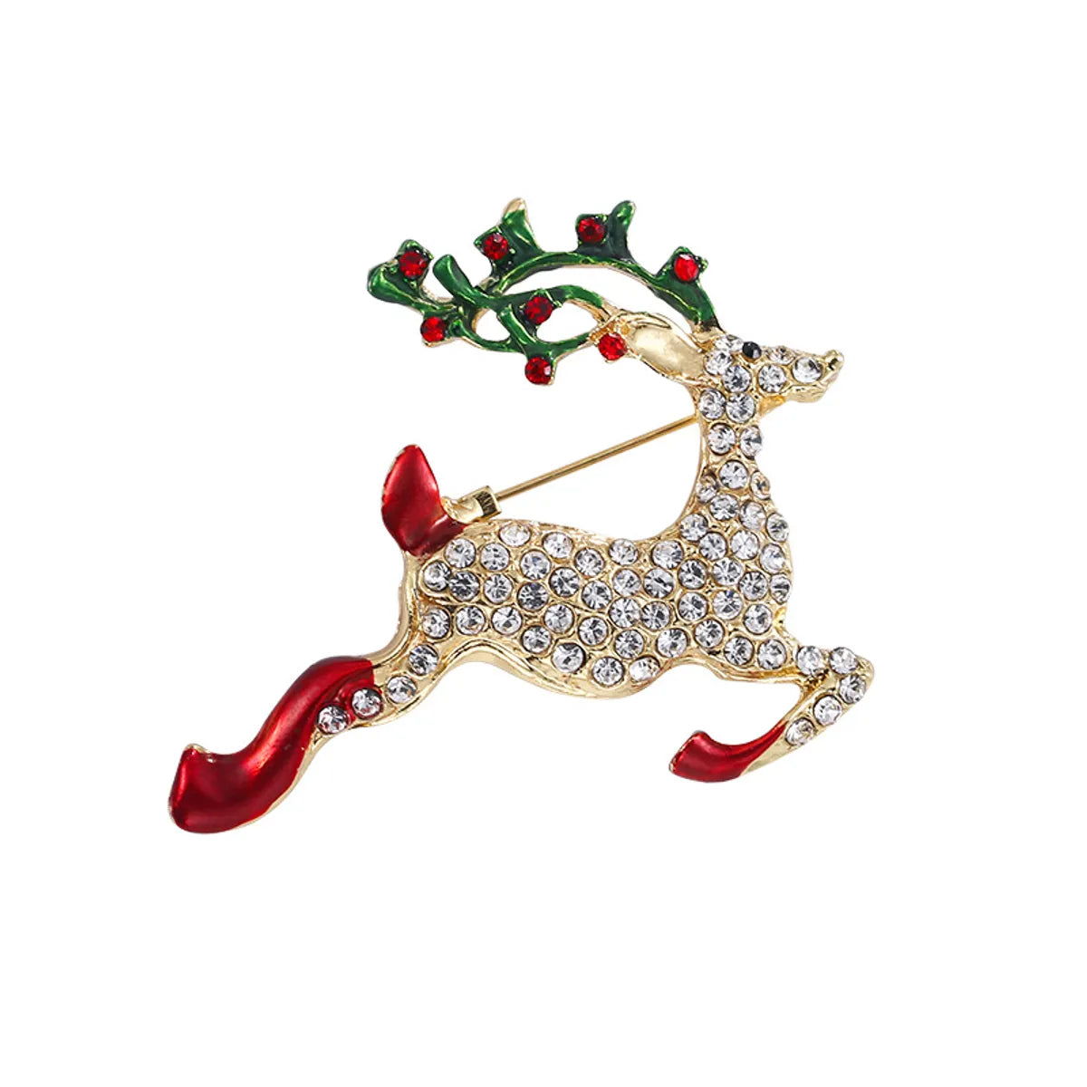 Fashion Christmas Tree Alloy Plating Rhinestones Women'S Brooches