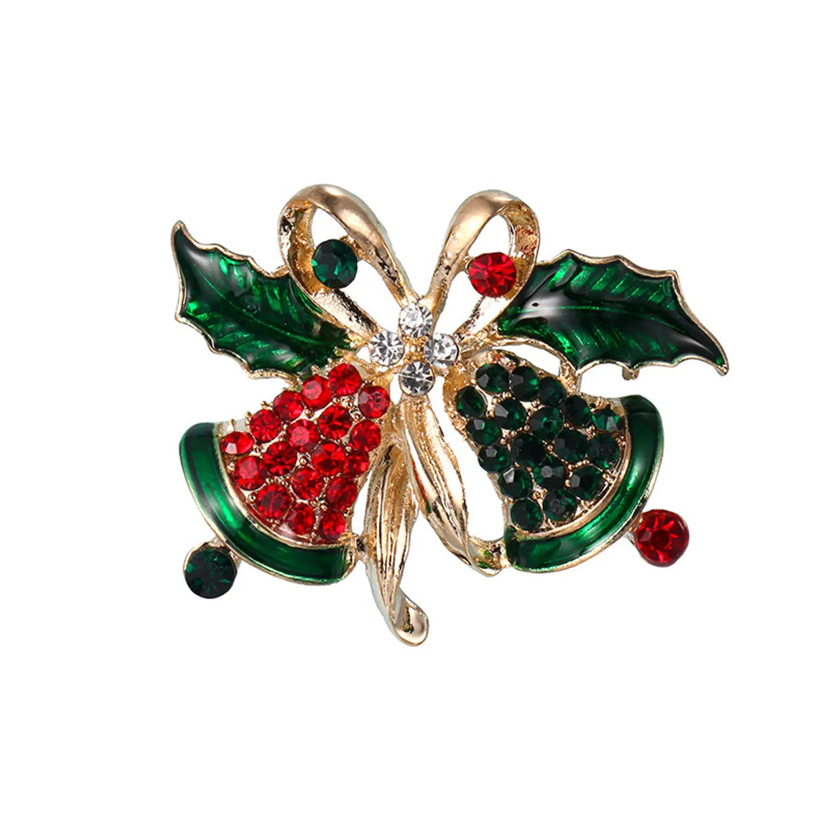 Fashion Christmas Tree Alloy Plating Rhinestones Women'S Brooches