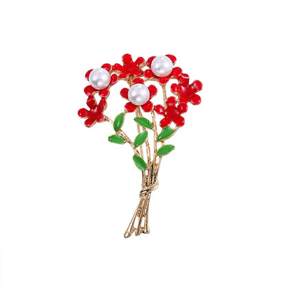 Fashion Christmas Tree Alloy Plating Rhinestones Women'S Brooches