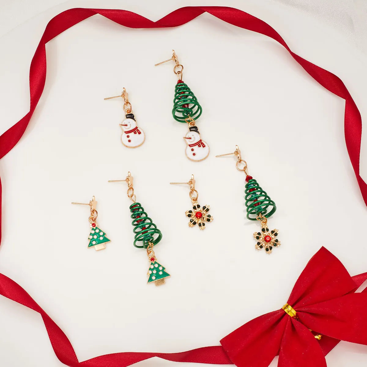 Fashion Christmas Tree Alloy Plating Women'S Drop Earrings 1 Pair