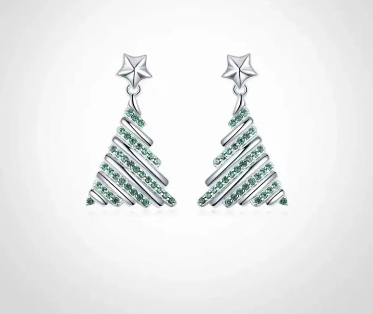 Fashion Christmas Tree Alloy Rhinestones Women'S Earrings 1 Pair