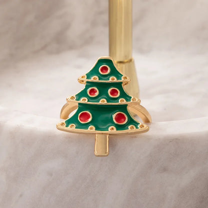 Fashion Christmas Tree Alloy Rings