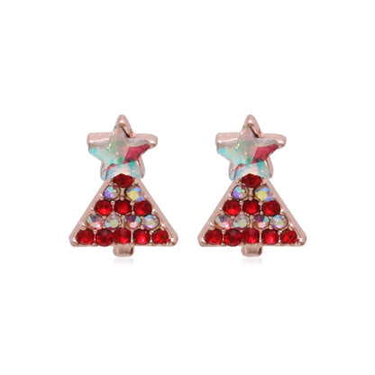 Fashion Christmas Tree Bell Snowflake Alloy Rhinestones Ear Studs