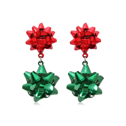 Fashion Christmas Tree Bell Snowflake Alloy Rhinestones Ear Studs