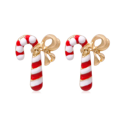 Fashion Christmas Tree Bell Snowflake Alloy Rhinestones Ear Studs