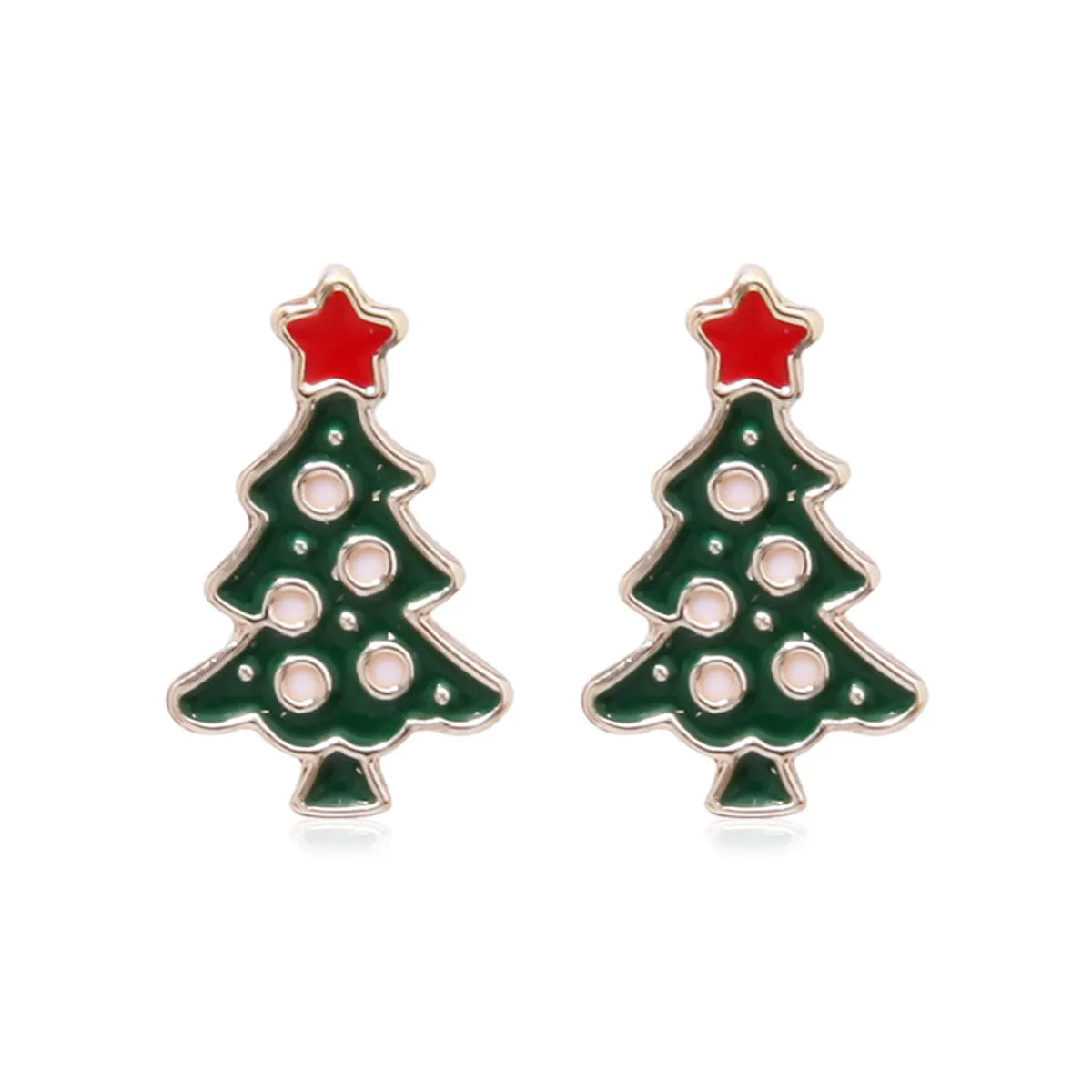 Fashion Christmas Tree Bell Snowflake Alloy Rhinestones Ear Studs