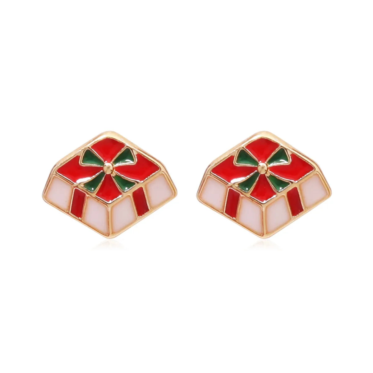 Fashion Christmas Tree Bell Snowflake Alloy Rhinestones Ear Studs