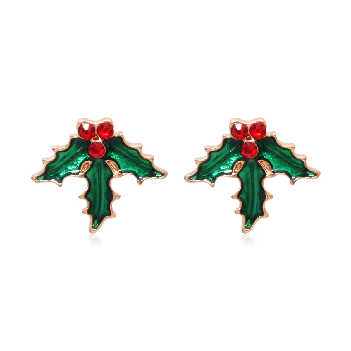 Fashion Christmas Tree Bell Snowflake Alloy Rhinestones Ear Studs