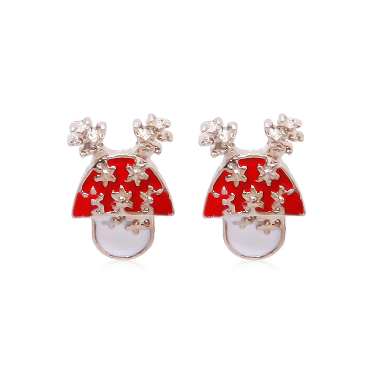 Fashion Christmas Tree Bell Snowflake Alloy Rhinestones Ear Studs