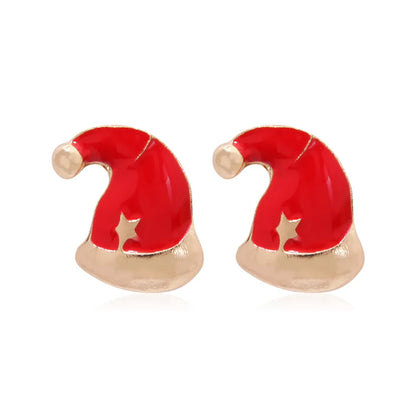 Fashion Christmas Tree Bell Snowflake Alloy Rhinestones Ear Studs